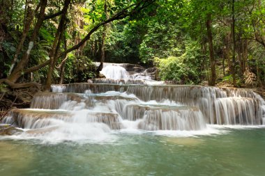 Ulusal Park, Tayland 'daki yağmur ormanlarında taze şelale.