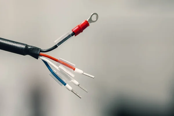 Cables Eléctricos Industriales Con Conectores Cerca — Foto de Stock