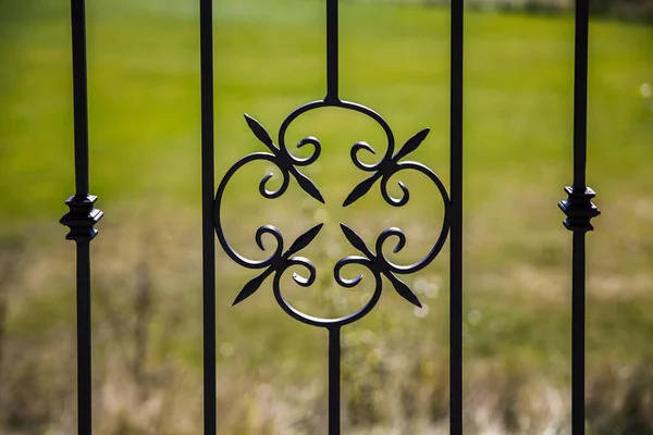 Detalj Smidesjärn Staket Closee — Stockfoto