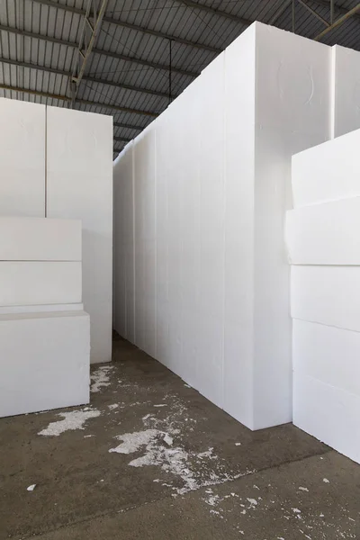 Large blocks of Styrofoam in a warehouse — Stock Photo, Image