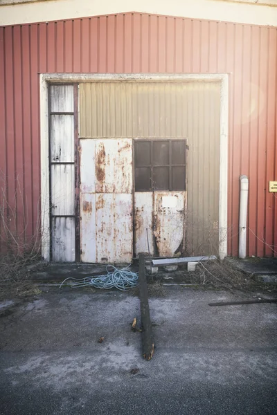 rusty factory door warehouse