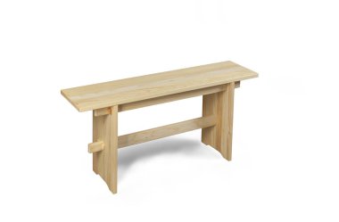 Beyaz üzerine izole edilmiş ahşap banklar