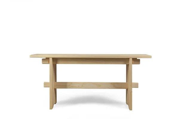 Dřevěné lavice izolované na bílém — Stock fotografie