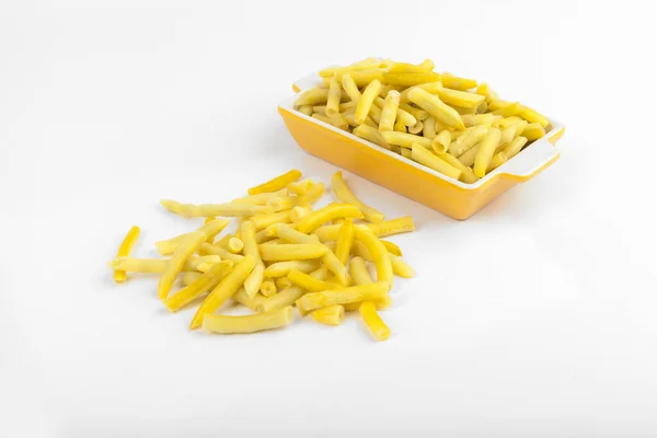 Frozen Yellow Beans Isolated White — Stock Photo, Image