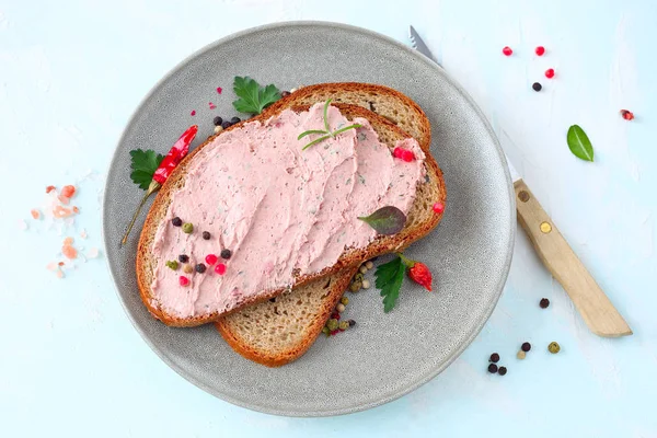 Bread with meat spread