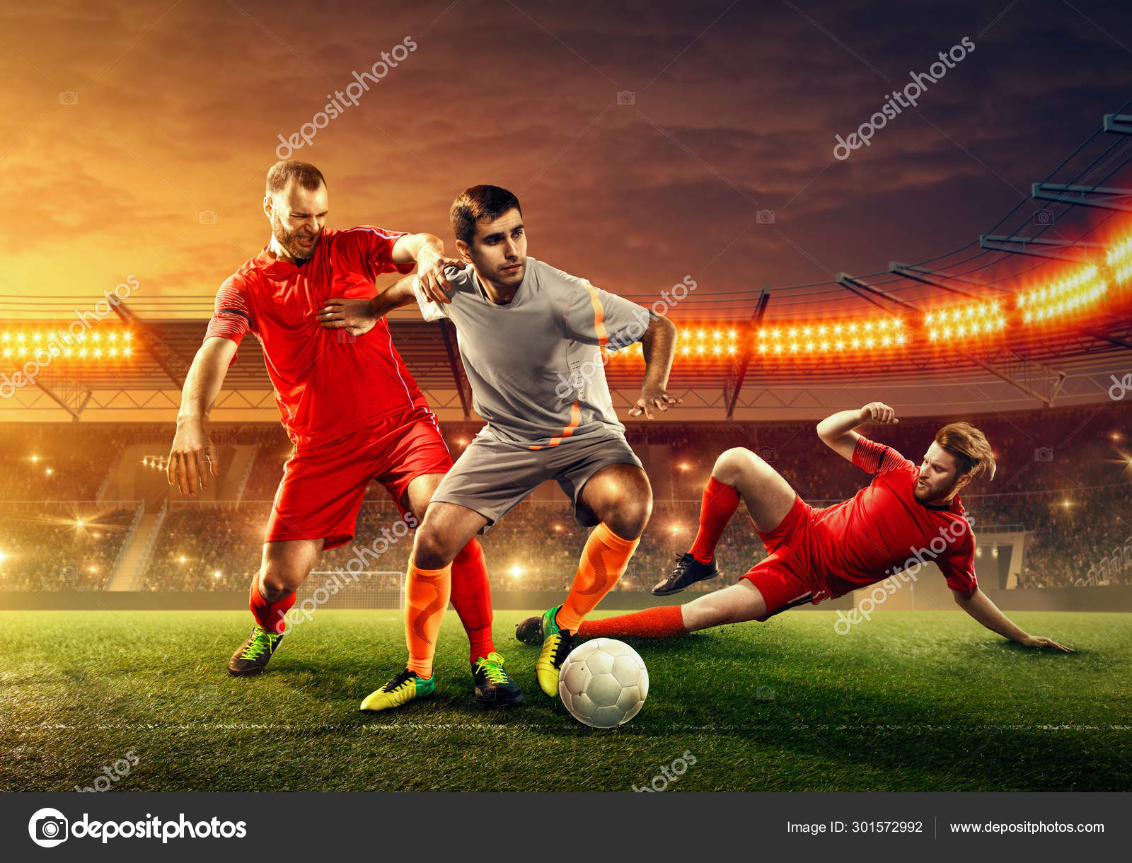 pro soccer player kicking ball