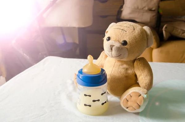 Expresed Melk Dagen Nadat Moeder Geleverd Baby Biest Omzetten Een — Stockfoto