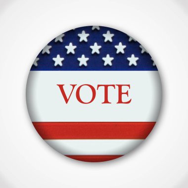 Ara seçim toplu iğne ile Amerikan bayrağı, oylama düğmesi rozet