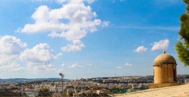 Valletta Malta, 26 Eylül 2017-şehir manzaralı Hastings bahçeleri