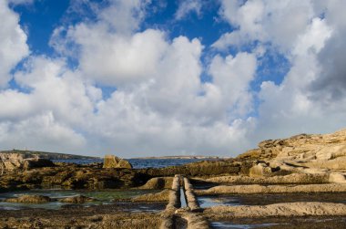 Salinas tuz çıkarımı tava - st. paul, Malta'da tuz işleri