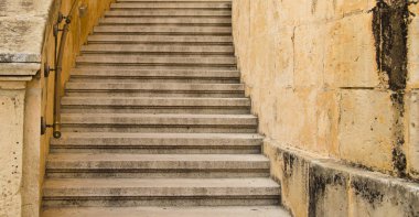 Taş merdiven Mosta kubbe Malta üzerinden yakın çekim