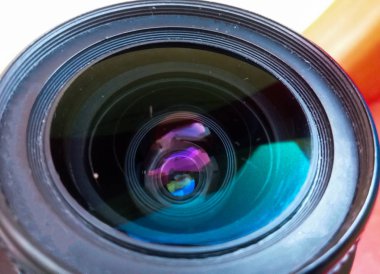 Ön eleman güzel renkli ışıklar yansımalar fotoğraf ile fotoğraf makinesi lens makro çekim dişli