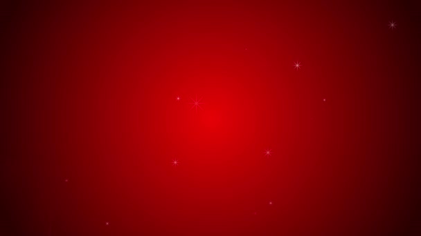 Animación de San Valentín, fondo rojo con corazones giratorios y destellos — Vídeo de stock