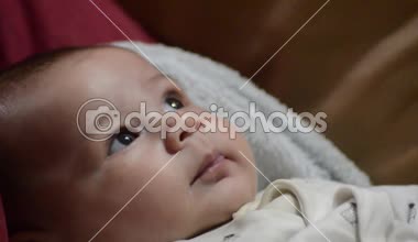 Şirin ağaç aylık bebek çocuk komik yüzler yakın baş vur kadar-erken çocukluk yapma