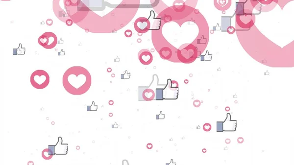 sosyal medya animatio seviyor ve hızlı apearing seviyor ve beyaz kompozisyon üstüne uçan seviyor