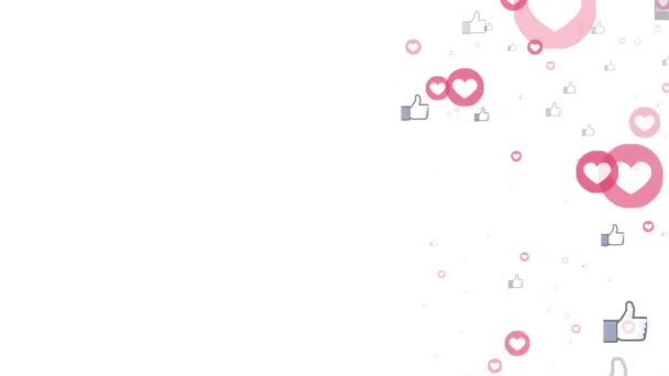 社交媒体喜欢和爱在白色背景的阿皮尔林 — 图库视频影像