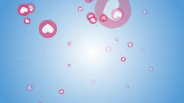 Sosyal Medya Sever ve Mavi Arka Plan Üzerinde Apearing Seviyor