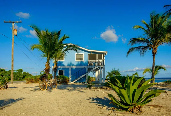 Little Cayman Cayman Islands Nov 2018 Two Story Blue House — Stock Photo, Image