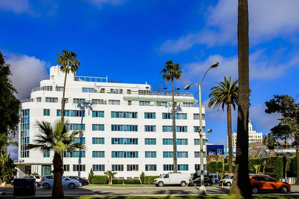 Лос Анджелес Сша Март 2019 Года Фасад Отеля Shangri Санта — стоковое фото