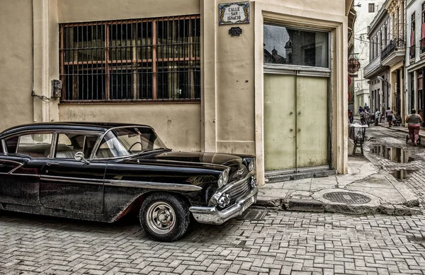 Havana Kuba Juli 2019 Schwarz 1958 Chevrolet Bel Air Geparkt — Stockfoto