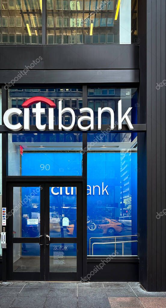 New York City, USA, May 1st 2024, view of a Citybank entrance on Park Av in the Midtown East Area