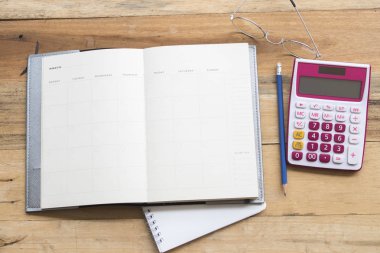 defter planlayıcısı ve ofis büro iş çalışmak için Takvim