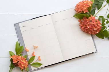 portakal çiçeği spike flora Asya ofis masası adlı iş için dizüstü bilgisayar planlayıcısı