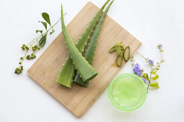 Gel Calmante Base Hierbas Naturales Aloe Vera Aroma Mascarilla Para — Foto de Stock