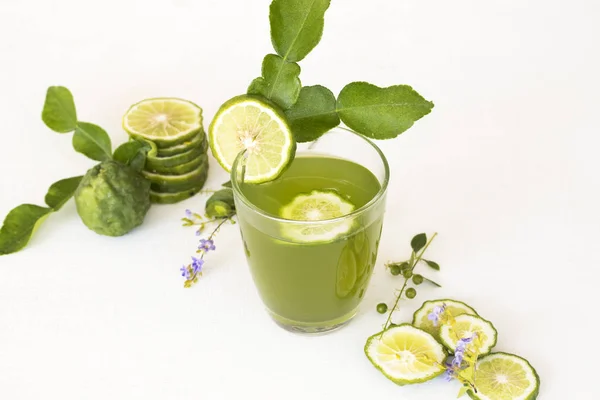 Herbal Healthy Drinks Kaffir Lime Iced Cocktail Water Local Vegetation — Stock Photo, Image