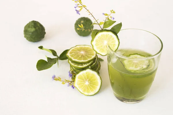 Herbal Healthy Drinks Kaffir Lime Iced Cocktail Water Local Vegetation — Stock Photo, Image