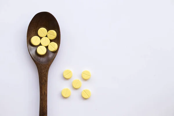 Pastillas Analgésicas Aspirina Cuidado Salud Para Disposición Fiebre Estilo Laico —  Fotos de Stock