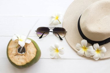 ahşap plan beyaz Relax aranjman güneş gözlüğü kadın ağaç renk stil koymak yaz yaşam tarzı