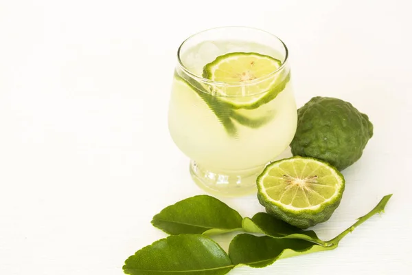 Herbal Healthy Drinks Kaffir Lime Cold Cocktail Water Drinks Heath — Stock Photo, Image