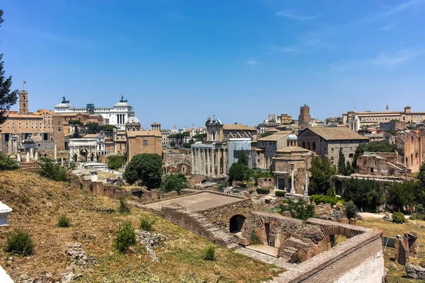 Панорамный Вид Палатинского Холма Руины Римского Форума Риме Италия — стоковое фото