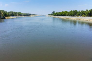 Edirne, Turkey - 26 Mayıs 2018: Edirne şehir, Doğu Trakya, Türkiye'de meriç peyzaj (Maritsa) Nehri