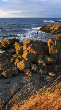 Lozenets, Burgaz bölge, Bulgaristan şeridinin şaşırtıcı günbatımı deniz manzarası