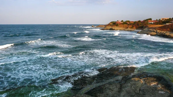 Incroyable Coucher Soleil Paysage Marin Littoral Lozenets Région Burgas Bulgarie — Photo