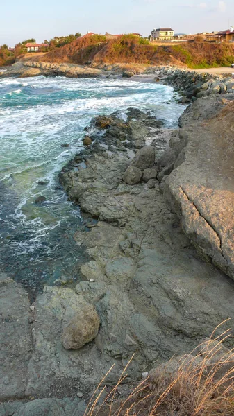 Дивовижні Морський Пейзаж Захід Сонця Узбережжя Лозенець Бургас Область Болгарія — стокове фото