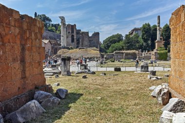 Rome, İtalya - 24 Haziran 2017: Panorama Roma Forumu ve Capitoline Tepesi City Roma, İtalya