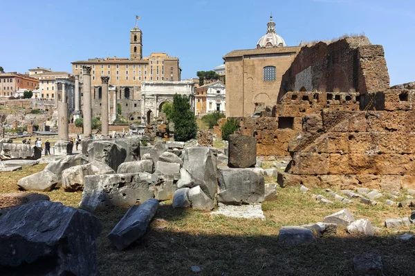 Rome Italy June 2017 Ruins Roman Forum Capitoline Hill City — Stock Photo, Image