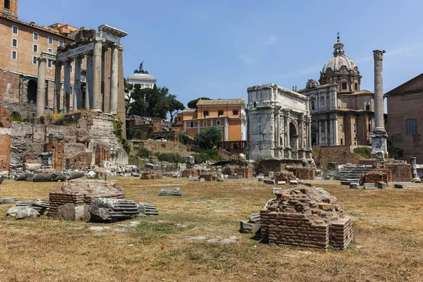 Roma Itália Junho 2017 Ruínas Fórum Romano Capitólio Cidade Roma — Fotografia de Stock