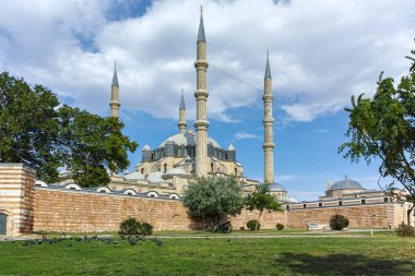 Edirne, Türkiye - 26 Mayıs 2018: mimar arasında 1569 ve 1575 Selimiye Camii Edirne şehri, Doğu Trakya, Türkiye'de Mimar Sinan tarafından inşa