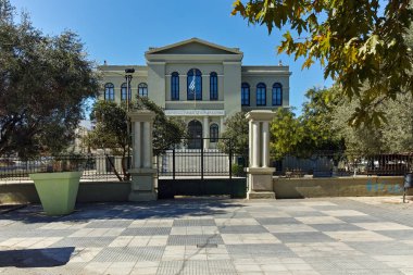 Dedeağaç, Yunanistan - 23 Eylül 2017: Dedeağaç şehri, Doğu Makedonya ve Trakya, Yunanistan tipik sokakta