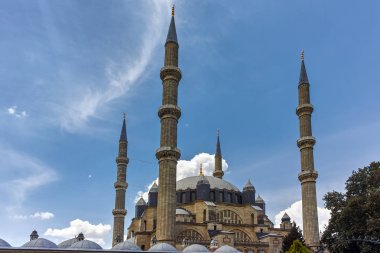 Edirne, Türkiye - 26 Mayıs 2018: 1569 ve 1575 Selimiye Camii Edirne şehri, Doğu Trakya, Türkiye'de arasında inşa