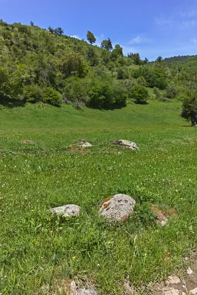 Paisagem Com Green Hills Perto Aldeia Fotinovo Rhodopes Mountain Região — Fotografia de Stock