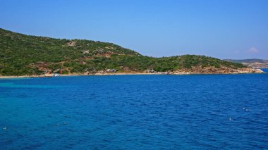 Ammouliani Island, Athos, Chalkidiki, Orta Makedonya, Yunanistan sahil şeridi 