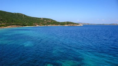 Ammouliani Island, Athos, Chalkidiki, Orta Makedonya, Yunanistan sahil şeridi 