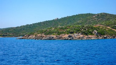 Ammouliani Island, Athos, Chalkidiki, Orta Makedonya, Yunanistan sahil şeridi 