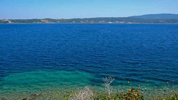 Costa Isla Ammouliani Athos Chalkidiki Macedonia Central Grecia — Foto de Stock