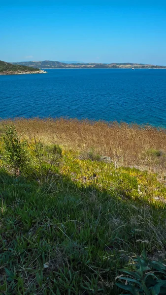 Ammouliani Island, Athos, Chalkidiki, Orta Makedonya, Yunanistan sahil şeridi 
